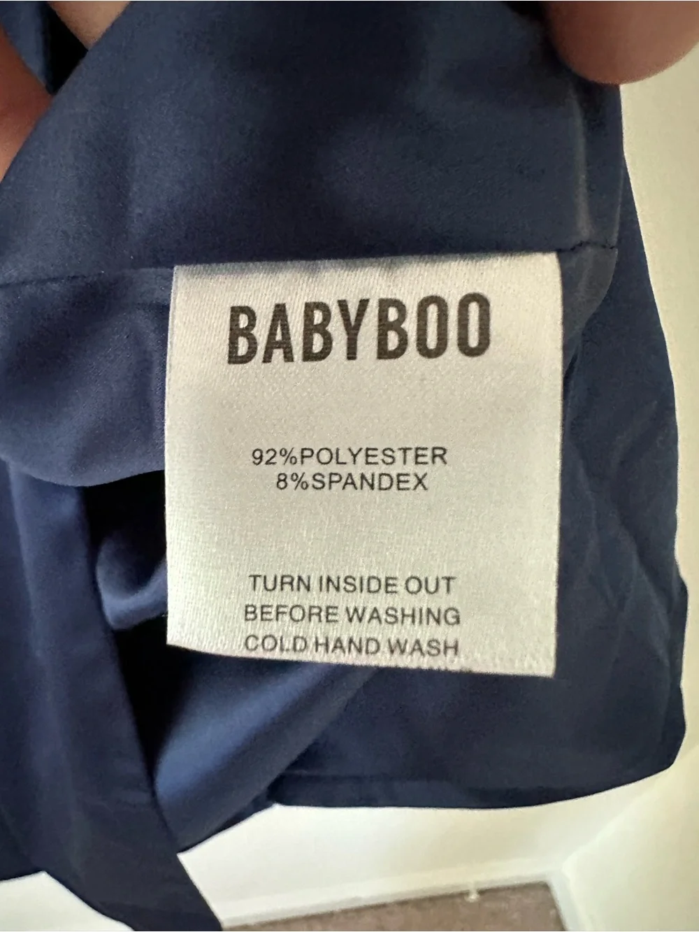 Babyboo Cassie Midi Dress in navy blue elegant, silhouette-hugging cocktail Sz M